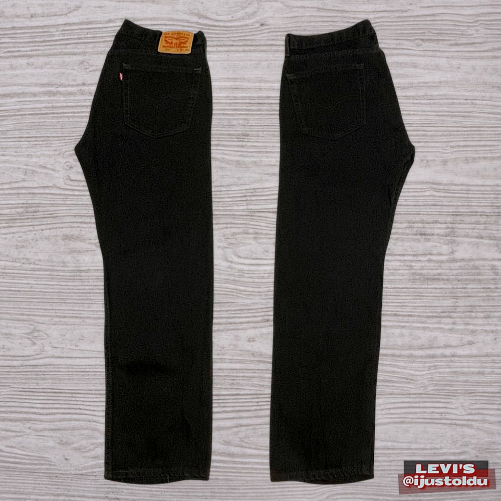 Levi's 505 Men's Regular Fit Straight Leg Black Denim Jeans | Size W36″ - L30″ - Picture 6 of 16
